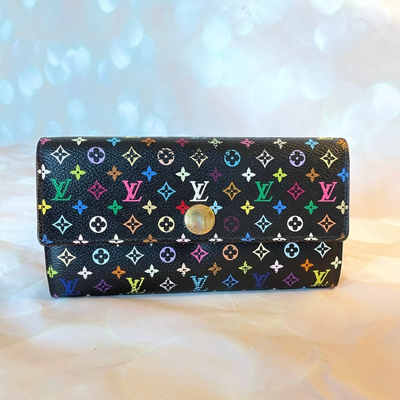 💙 Authentic Louis Vuitton multicolor Long Sarah Wallet - Picture 1 of 10